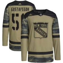 New York Rangers Youth Erik Gustafsson Adidas Authentic Camo Military Appreciation Practice Jersey