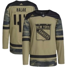 New York Rangers Youth Jaroslav Halak Adidas Authentic Camo Military Appreciation Practice Jersey