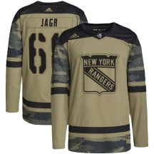 New York Rangers Youth Jaromir Jagr Adidas Authentic Camo Military Appreciation Practice Jersey