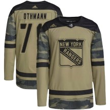 New York Rangers Youth Brennan Othmann Adidas Authentic Camo Military Appreciation Practice Jersey