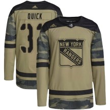 New York Rangers Youth Jonathan Quick Adidas Authentic Camo Military Appreciation Practice Jersey