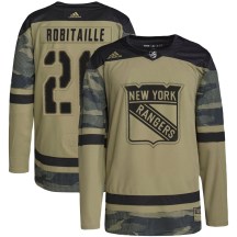 New York Rangers Youth Luc Robitaille Adidas Authentic Camo Military Appreciation Practice Jersey