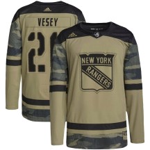 New York Rangers Youth Jimmy Vesey Adidas Authentic Camo Military Appreciation Practice Jersey