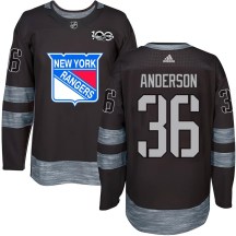 New York Rangers Youth Glenn Anderson Authentic Black 1917-2017 100th Anniversary Jersey