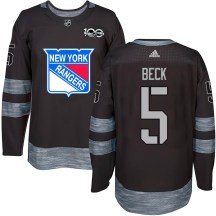 New York Rangers Youth Barry Beck Authentic Black 1917-2017 100th Anniversary Jersey
