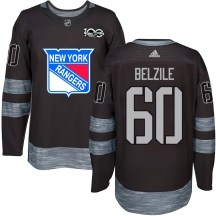 New York Rangers Youth Alex Belzile Authentic Black 1917-2017 100th Anniversary Jersey