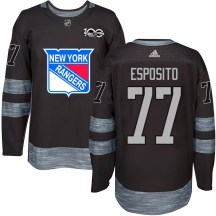 New York Rangers Youth Phil Esposito Authentic Black 1917-2017 100th Anniversary Jersey