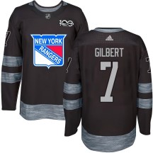 New York Rangers Youth Rod Gilbert Authentic Black 1917-2017 100th Anniversary Jersey