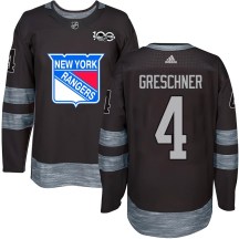 New York Rangers Youth Ron Greschner Authentic Black 1917-2017 100th Anniversary Jersey
