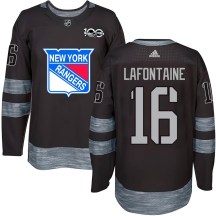 New York Rangers Youth Pat Lafontaine Authentic Black 1917-2017 100th Anniversary Jersey