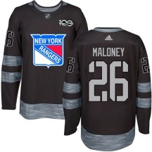 New York Rangers Youth Dave Maloney Authentic Black 1917-2017 100th Anniversary Jersey