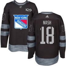 New York Rangers Youth Riley Nash Authentic Black 1917-2017 100th Anniversary Jersey