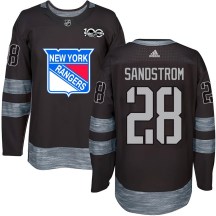 New York Rangers Youth Tomas Sandstrom Authentic Black 1917-2017 100th Anniversary Jersey