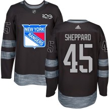 New York Rangers Youth James Sheppard Authentic Black 1917-2017 100th Anniversary Jersey