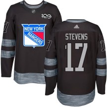 New York Rangers Youth Kevin Stevens Authentic Black 1917-2017 100th Anniversary Jersey
