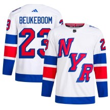 New York Rangers Men's Jeff Beukeboom Adidas Authentic White 2024 Stadium Series Primegreen Jersey