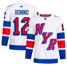 New York Rangers Men's Nick Bonino Adidas Authentic White 2024 Stadium Series Primegreen Jersey