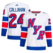 New York Rangers Men's Ryan Callahan Adidas Authentic White 2024 Stadium Series Primegreen Jersey