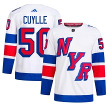 New York Rangers Men's Will Cuylle Adidas Authentic White 2024 Stadium Series Primegreen Jersey