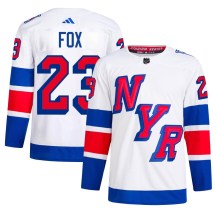 New York Rangers Men's Adam Fox Adidas Authentic White 2024 Stadium Series Primegreen Jersey