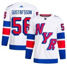 New York Rangers Men's Erik Gustafsson Adidas Authentic White 2024 Stadium Series Primegreen Jersey