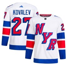New York Rangers Men's Alex Kovalev Adidas Authentic White 2024 Stadium Series Primegreen Jersey