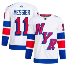 New York Rangers Men's Mark Messier Adidas Authentic White 2024 Stadium Series Primegreen Jersey