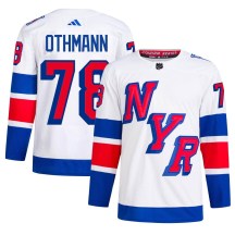 New York Rangers Men's Brennan Othmann Adidas Authentic White 2024 Stadium Series Primegreen Jersey