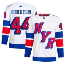 New York Rangers Men's Matthew Robertson Adidas Authentic White 2024 Stadium Series Primegreen Jersey