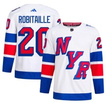 New York Rangers Men's Luc Robitaille Adidas Authentic White 2024 Stadium Series Primegreen Jersey