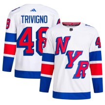 New York Rangers Men's Bobby Trivigno Adidas Authentic White 2024 Stadium Series Primegreen Jersey