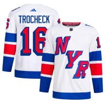 New York Rangers Men's Vincent Trocheck Adidas Authentic White 2024 Stadium Series Primegreen Jersey