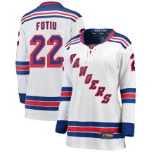 New York Rangers Women's Nick Fotiu Fanatics Branded Breakaway White Away Jersey