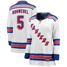 New York Rangers Women's Chad Ruhwedel Fanatics Branded Breakaway White Away Jersey
