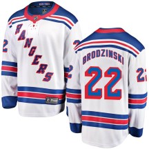 New York Rangers Men's Jonny Brodzinski Fanatics Branded Breakaway White Away Jersey