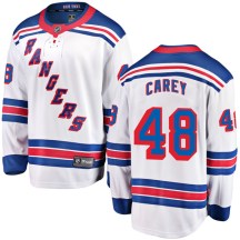 New York Rangers Men's Matt Carey Fanatics Branded Breakaway White Away Jersey