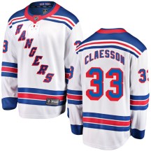 New York Rangers Men's Fredrik Claesson Fanatics Branded Breakaway White Away Jersey