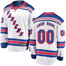 New York Rangers Men's Custom Fanatics Branded Breakaway White Custom Away Jersey