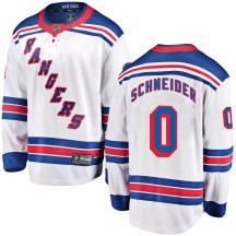 New York Rangers Men's Braden Schneider Fanatics Branded Breakaway White Away Jersey