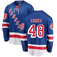 New York Rangers Men's Matt Carey Fanatics Branded Breakaway Blue Home Jersey