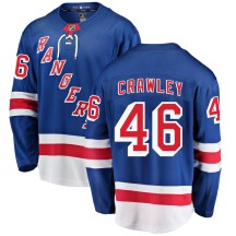 New York Rangers Men's Brandon Crawley Fanatics Branded Breakaway Blue ized Home Jersey