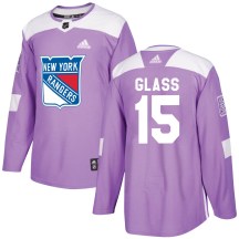 New York Rangers Men's Tanner Glass Adidas Authentic Purple Fights Cancer Practice Jersey