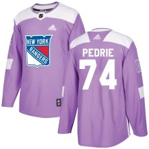 New York Rangers Men's Vince Pedrie Adidas Authentic Purple Fights Cancer Practice Jersey