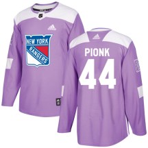 New York Rangers Men's Neal Pionk Adidas Authentic Purple Fights Cancer Practice Jersey