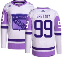 New York Rangers Men's Wayne Gretzky Adidas Authentic Hockey Fights Cancer Jersey