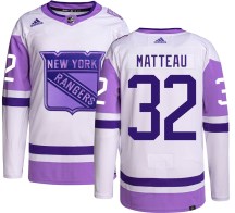New York Rangers Men's Stephane Matteau Adidas Authentic Hockey Fights Cancer Jersey