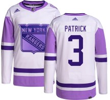 New York Rangers Men's James Patrick Adidas Authentic Hockey Fights Cancer Jersey