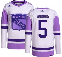 New York Rangers Men's Carol Vadnais Adidas Authentic Hockey Fights Cancer Jersey