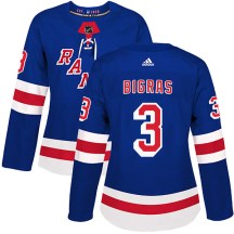 New York Rangers Women's Chris Bigras Adidas Authentic Royal Blue Home Jersey