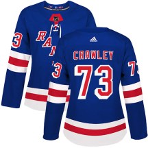 New York Rangers Women's Brandon Crawley Adidas Authentic Royal Blue Home Jersey